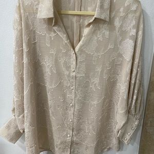 Beige button down shirt
